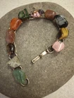 VTG Mixed Stone Bracelet Natural Tiger's Eye Rhodonite Amber Carnelian Amethyst