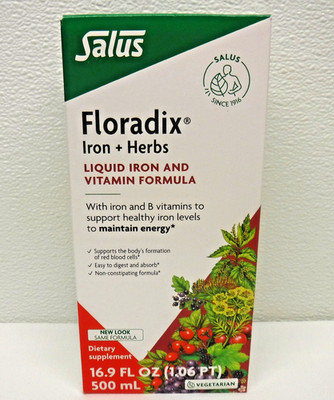 NEW Salus Floradix Iron+Herbs Liquid Iron & Vitamin Formula 16.9 fl oz, Exp 2/28