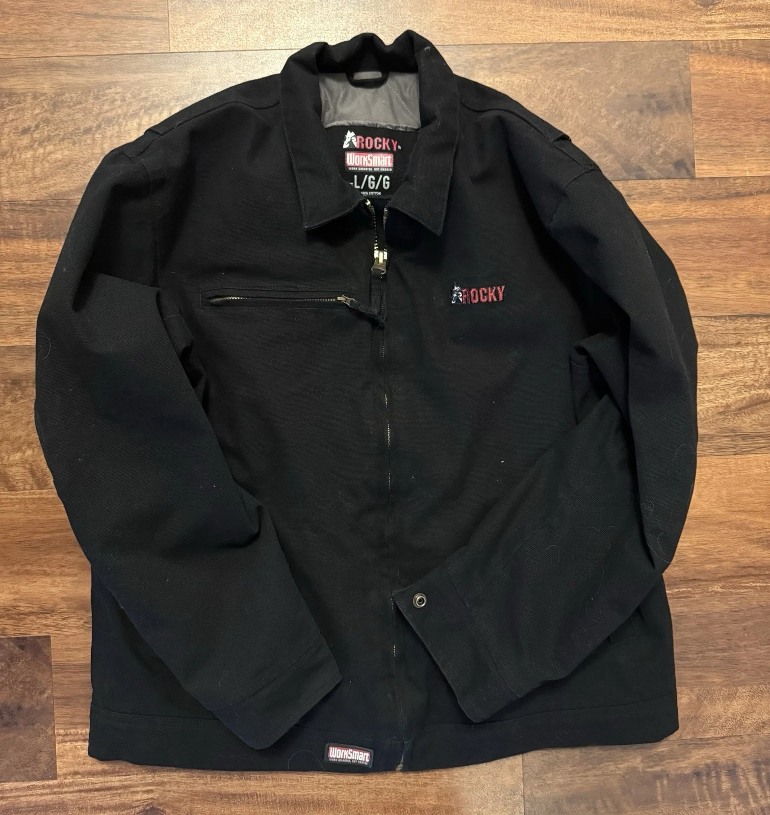 Rocky WorkSmart Jacket Black Size Large Full Zip Pockets