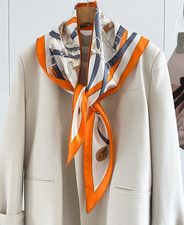 14Momme Twill Silk Scarf 130X85X85cm medal Pr...