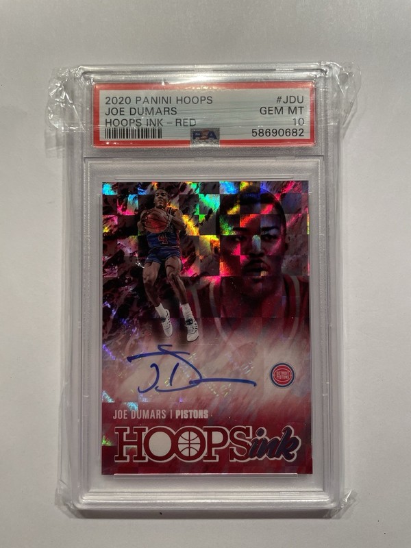 2020-21 NBA Hoops Ink - Joe Dumars - RED AUTO /25 - Detroit Pistons - PSA 10