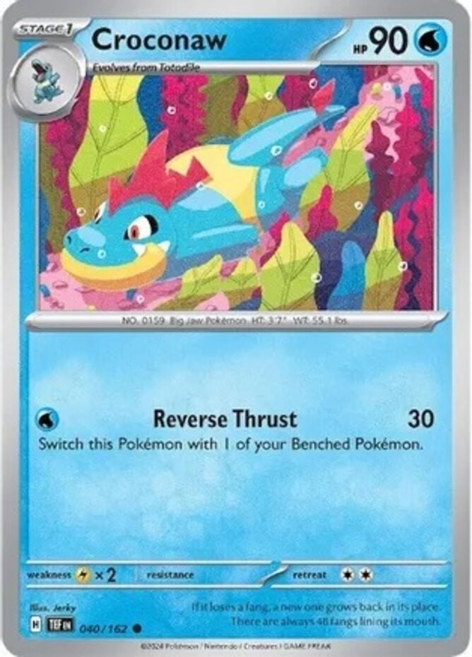 Croconaw - 040/162 - Common (Near Mint) Temporal Forces - Water Pokémon