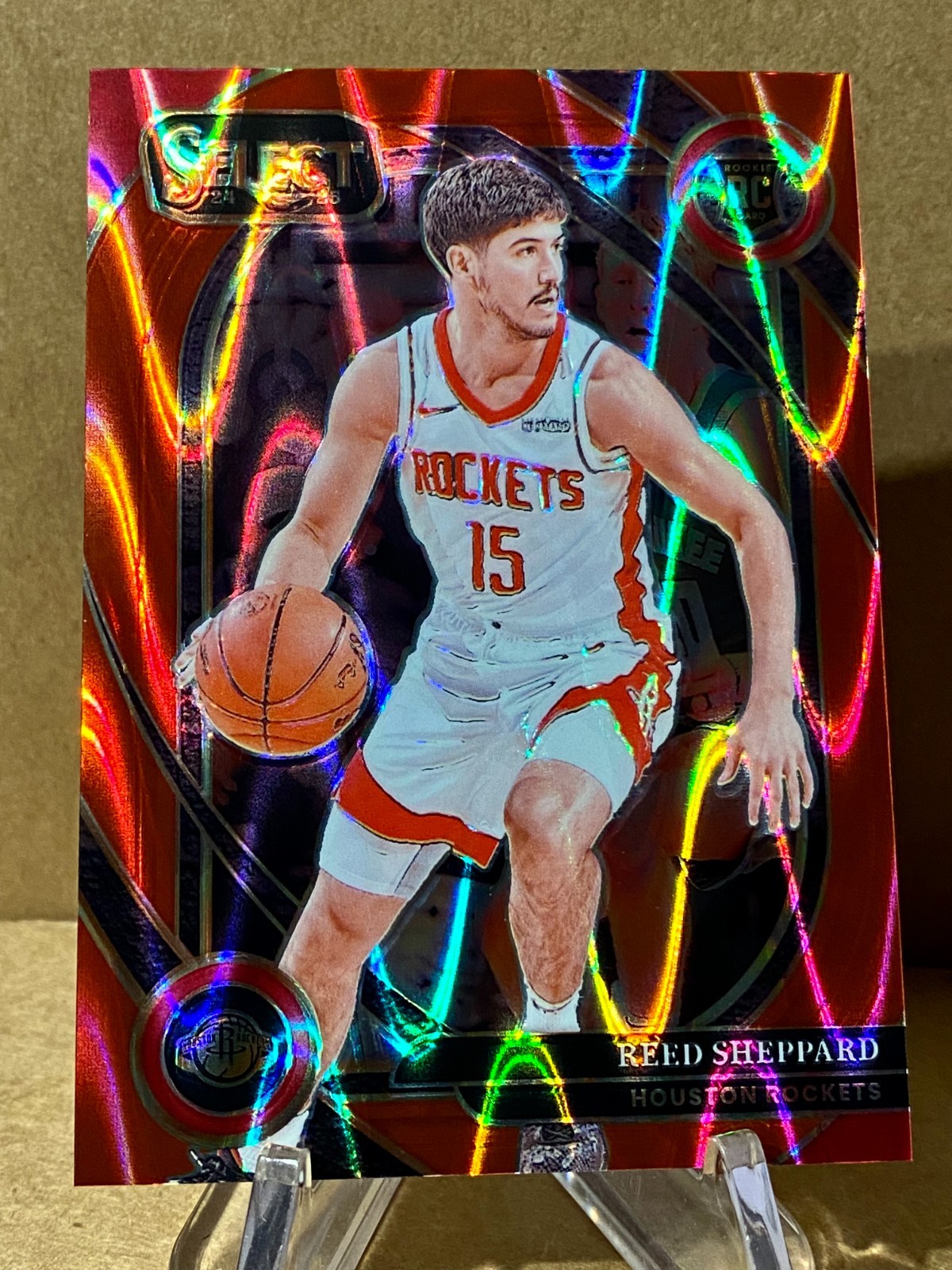🏀 2024-25 Select REED SHEPPARD Courtside Red Tectonic /65 (color match) RC 🏀