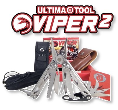 Multitool Viper² im Leatherman Wave Style: Ultima-Tool  + XL Zubehör + 2 Holster