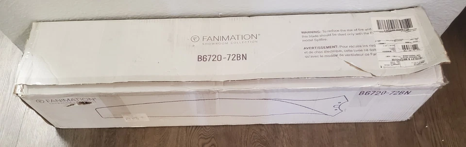 NEW Fanimation B6720-72BN Spitfire 72" Ceiling Fan Blades Set (3) Brushed Nickel - Image 3 of 4