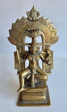 FINE ANTIQUE INDIAN BRASS / BRONZE SCULPTURE OF HINDU GODDESS DURGA - VERY RARE