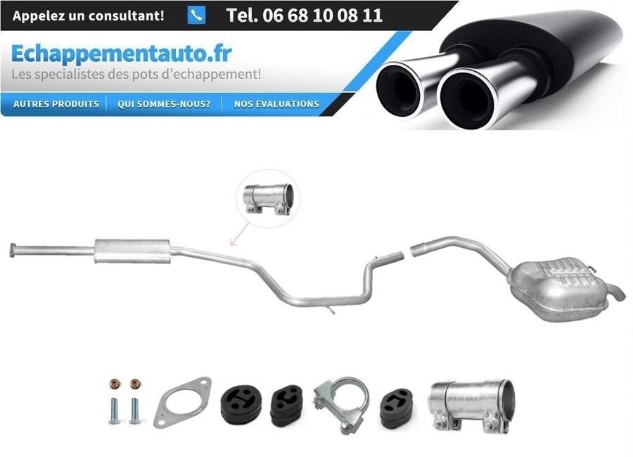 Échappement Ford S-Max 2.0 107 kW silencieux intermédiaire arrière 2006