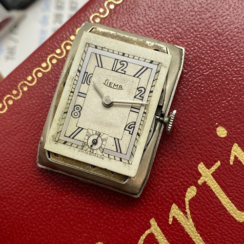 Vintage Watch Tank art deco Military LIEMA Manual Wind steel vintage 1940s - Picture 16 of 24