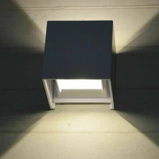6W LED LUXURY WALL LIGHT ROOM INDOOR OUTDOOR CUBE BLACK WHITE UP DOWN LAMP NEW