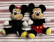 2 Vtg Mickey Mouse Plush Stuffed Animal Toy Doll Walt Disney/World Disneyland