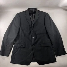 Perry Ellis Portfolio 40R Wool 2 Button Black Suit Jacket Blazer Sport Coat