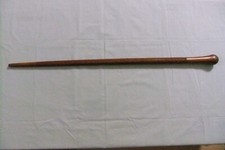 Vintage Walking Stick Cane knob Handle Hardwood Cross Etch Diamond Etched Design