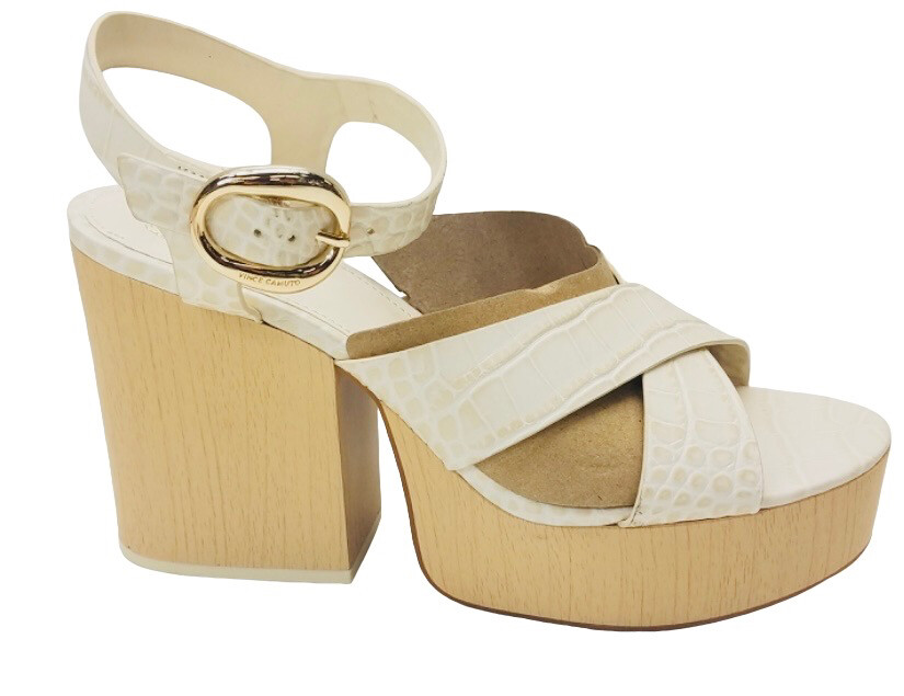 NWOT Vince Camuto Deirei Ivory Print Croc Sandal size 10