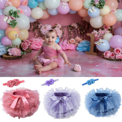 Infant Baby Girls Birthday Outfit Romper Cake Smash Tutu Skirts Newborn