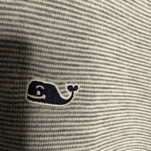 Neu ohne Etikett Vineyard Vines Salzwasser Herren Größe L grau gestreift 1/4-Reißverschluss Stehkragenpullover - Bild 4 von 10