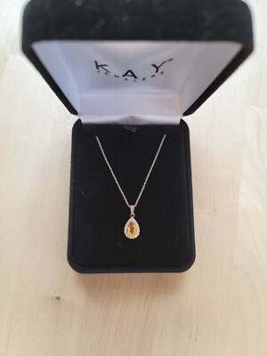 Kay Jewelers Pear Teardrop Shaped Pendant Citrine Topaz
