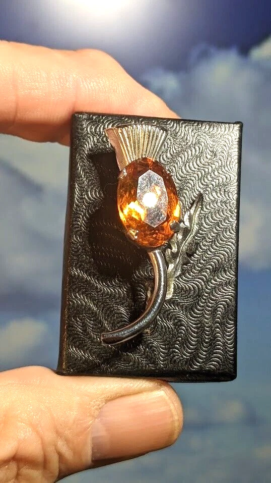 Broche chal de cardo escocés celta vintage, en caja de regalo. 37 x 18mm Foto 4 de 4