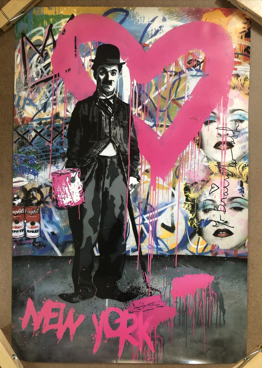 Original Vintage Poster Mr. Brainwash Charlie Chaplin New