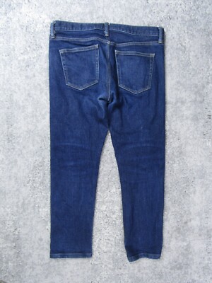 Uniqlo Jeans Mens 34x25 Skinny Actual Blue Denim Pants Medium Wash