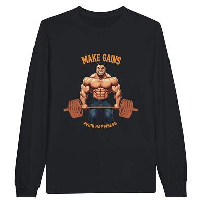 Gains - Unisex Langarm-T-Shirt Schwarz