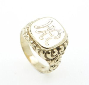 Seal Ring Men S Ring 585 Yellow Gold 14 Carat With Initials Hr Gr 60 0 3oz Ebay