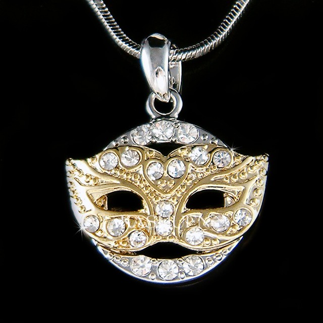 Mardi Gras Mask made with Swarovski Crystal Party Masquerade Necklace