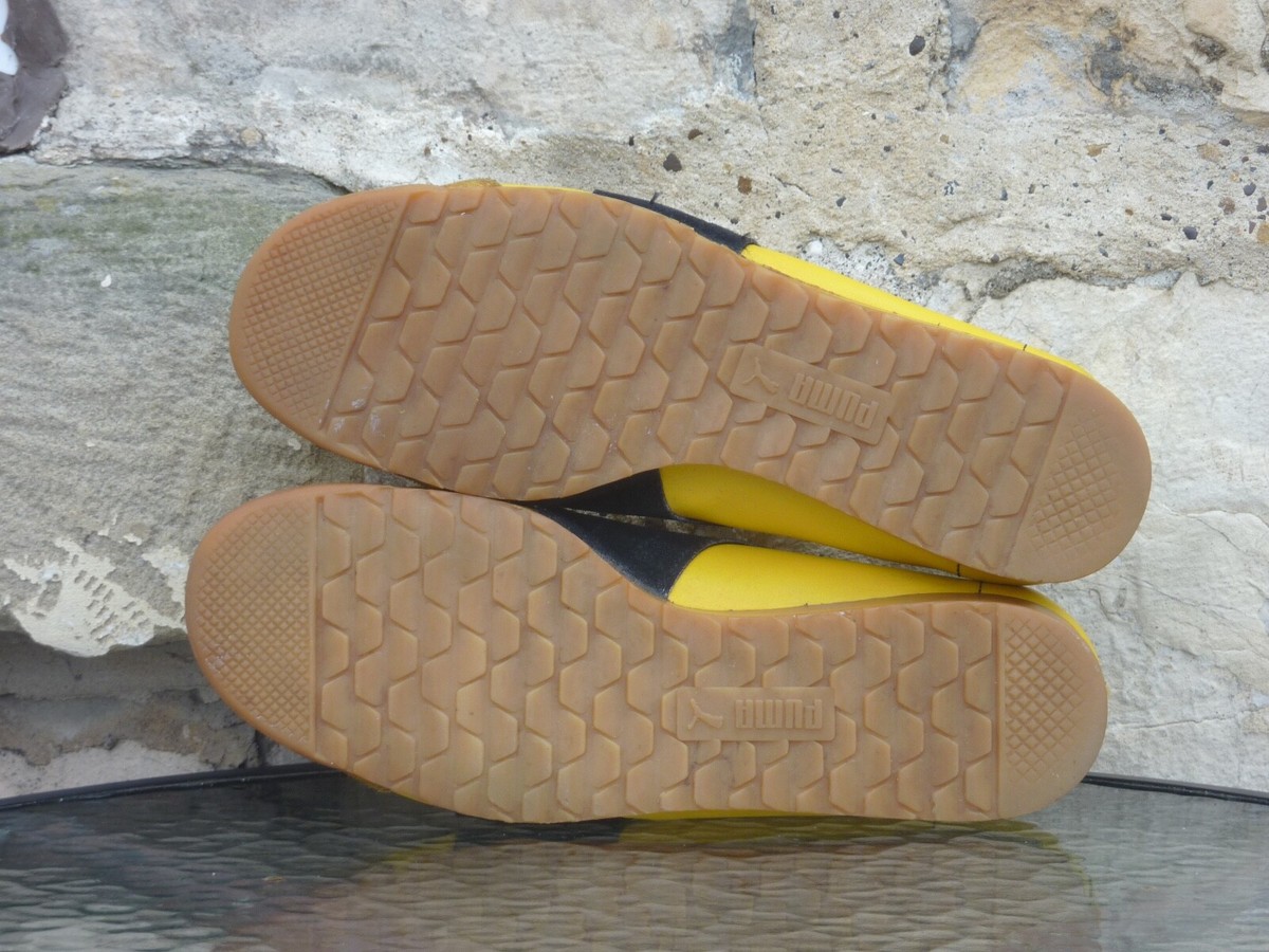 Vintage 1970s PUMA Gold Fit UK6 OG Yellow Black Gum OG Rare Vintage 1970s PUMA Gold Fit UK6 OG Yellow Black Gum OG Rare