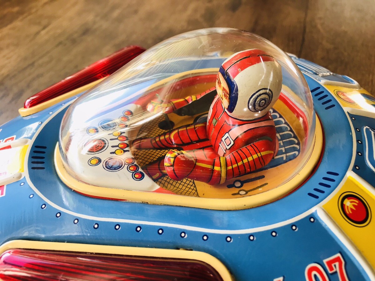 Vintage Modern Toys Japan Space Surveillant X-07 Tin Toy Battery