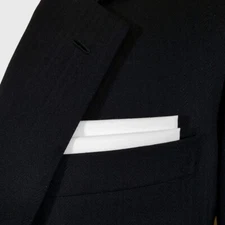 Men's Cotton Double Fold Flat Top Pre-folded Pocket Square Handkerchief Insert