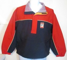 Vintage FILA Full Zip Big Pocket Pouch Windbreaker Jacket Size L Large red j131