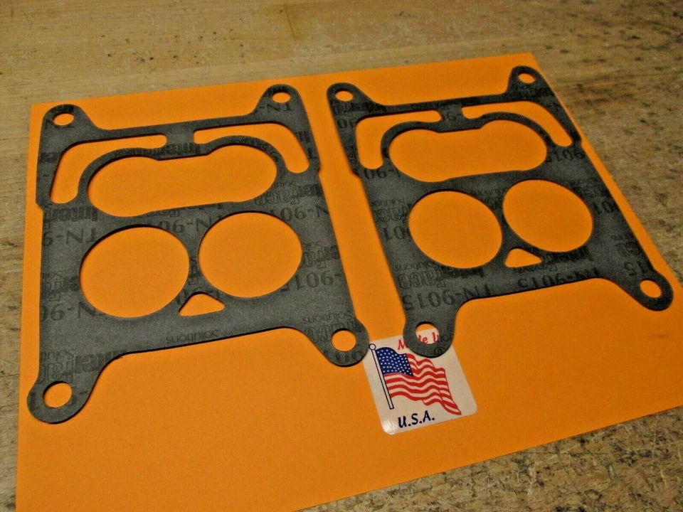 Cadillac V-8 Carter Rochester 1957-1966 4BBL. JUNTA DE MONTAJE DE CARBURADOR 2 PIEZAS. Foto 4 de 4