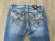 Miss Me Jeans Size 26 Women  s Boot Cut Bling Embroidered Floral