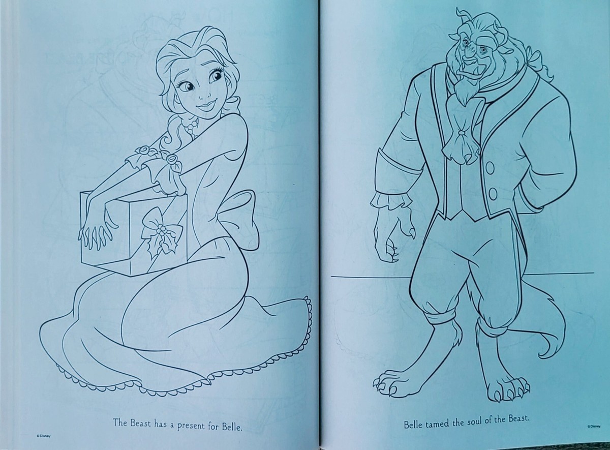 Set of 4 Disney Princess Coloring & Activity Books plus 24