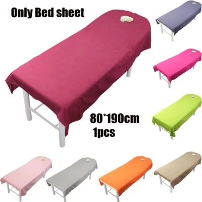 Reusable Beauty Massage Table Cover Spa Bed Salon Couch Sheet with Face Hole UK