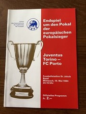 16/5/1984 Basel ECWC Final Programme, Juventus v Porto