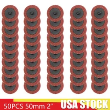 50Pc 2" Coarse/Medium/Fine Roloc Scotch Pads Roll Lock Surface Sanding Disc