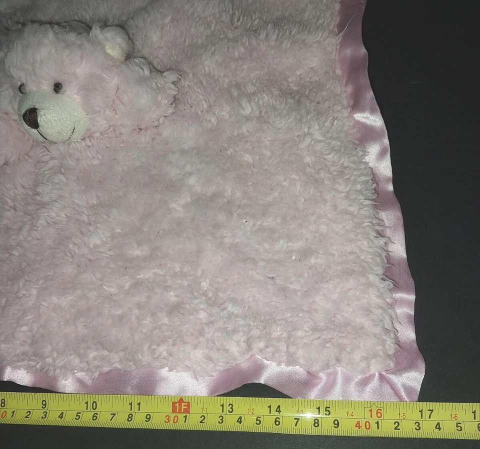 Cobertor de segurança Stephan Baby rosa Sherpa urso adorável bordas de cetim difusas 2014 - Imagem 4 de 4