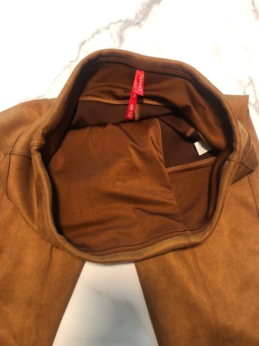 Spanx Leggings Women XL Brown Faux Suede Casual Elastic Waist Skinny Regular Fit - Picture 9 of 10