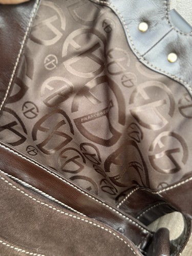 Francesco Biasia Suede Bag Leather Strap Shoulder Bag in Brown- Wear & Tear - Picture 17 of 24