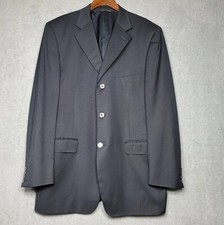 Canali Wool Sport Coat Blazer Suit Jacket Italy Formal 3 Button Blue 42L