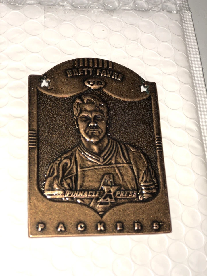 Tarjeta Pinnacle Brett Favre 1997 XPress Express Metal Works -139 gramos tarjeta de metal Foto 3 de 4
