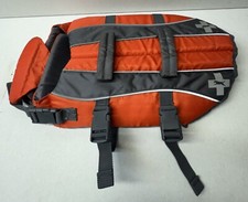 Dog Life Jacket Medium 30-50Lbs Orange Gray Adjustable Straps Reflective Safety