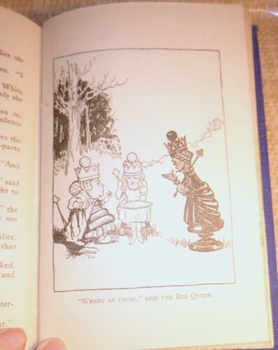 VINTAGE SELTENES BLAUES COVER ALICE IM WUNDERLAND DURCH DEN SPIEGEL GEBUNDENES BUCH - Bild 16 von 17
