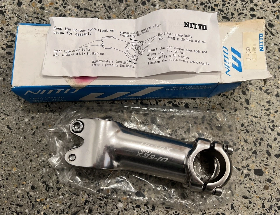 Nitto UI-5GX 120mm, +/-8°, 26mm clamp, 1-1/8 / 1” steerer, Silver not grey! NJS - Image 2 of 4