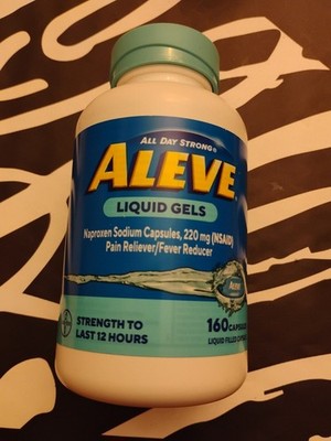 Aleve Liquid Gels Naproxen Sodium 220mg  160 Liquid Capsules New Sealed 02/2027