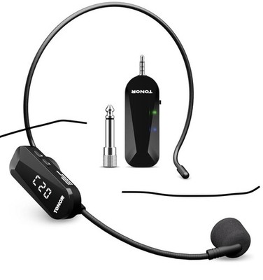 TONOR TW100 Funkmikrofon Headset UHF Funkmikrofonsystem 20 Kanäle