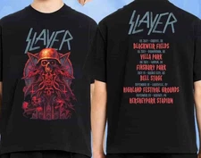 SALE! Slayer UK And North America Satanic Skull Warrior Merch Tour 2025 T-Shirt