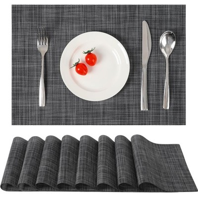 Dunkelgraue Tischsets Abwaschbar - 30x43,5 cm, Rutschfest und Elegant im 8er Set
