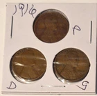 1916 P, D, S Lincoln Wheat Cent, Penny, Fine