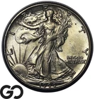 1944-D Walking Liberty Half Dollar 50C Silver Coin, BU++